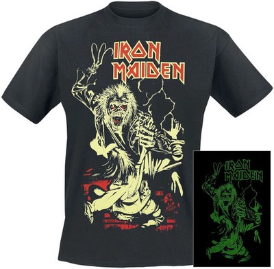 Iron Maiden T-Shirt Herren Fire Ring - Glow In The Dark schwarz