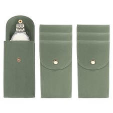 6 Pcs Velvet Watch Pouch, Portable Watch Travel Case, Gray