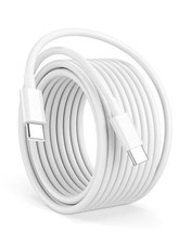 15FT USB C to USB C Cable, 60W USBC to USBC Cord, Extra Long Type C C-C White