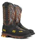 MEN'S STEEL TOE WORK BOOTS WITH MUDGUARD SQUARE WESTERN RANCH HEAVY DUTY BOTA