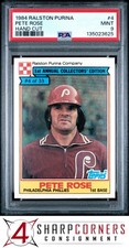 1984 RALSTON PURINA HAND CUT #4 PETE ROSE PHILLIES PSA 9