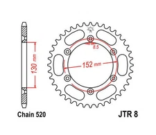 JT Steel Rear Sprocket 520 51T BMW G 450 X 2009
