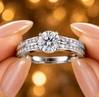 2 Ct Vvs1 White Round Cut Moissanite Wedding Bridal Ring Sterling Silver Size 7