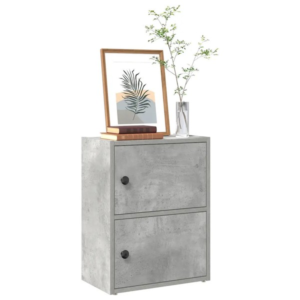 BüCherregal Betongrau Holzwerkstoff 40X24X52 Cm Standregal Raumteiler-image
