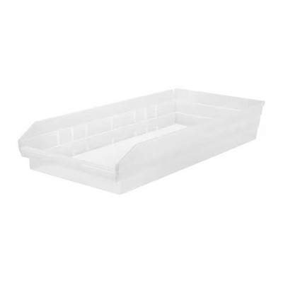 Quantum Storage Systems Qsb116cl Shelf Storage Bin, Polypropylene, Clear, 4 In