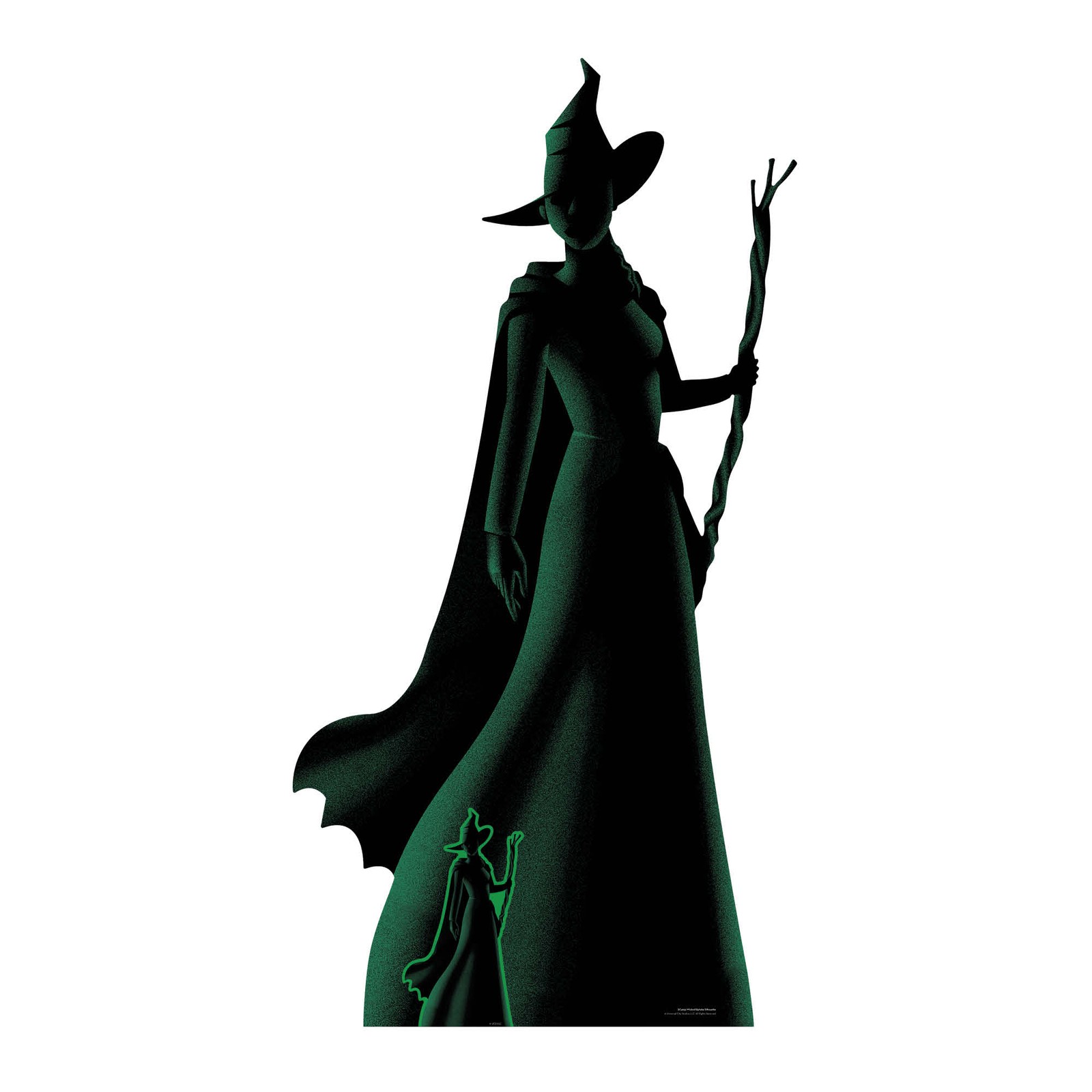 Wicked Elphaba Witch Cardboard Silhouette Green with Free Mini Standee