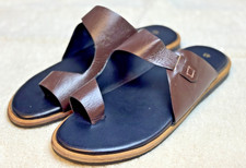 Men  s Brown Genuine Leather Slide Comfort Casual Summer Slip On Size-US 9.5  10