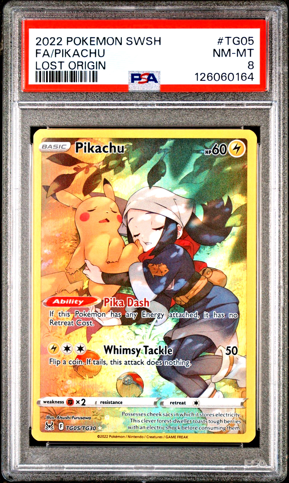 2022 POKEMON FA/PIKACHU LOST ORIGIN SWORD & SHIELD #TG05 PSA 8 view 1
