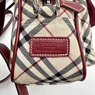 BURBERRY Blue Label Shoulder Bag Check Nylon Japan Made 7.9