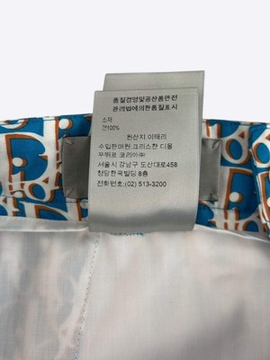 Dior Blue & White Oblique Bermuda Silk Shorts | eBay