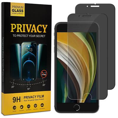 2x Anti Spy Sicht Schutz Folie für iPhone SE 2020 2022 Display Blickschutz Glas
