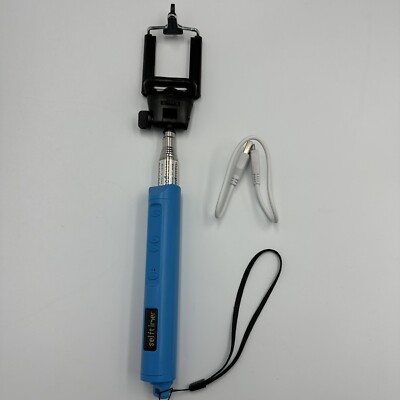 Universeller Kamera Selfiestick Wireless  360° Drehung Bluetooth Blau