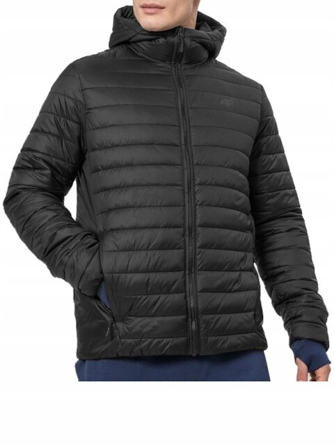 Men's Down Jacket 4F Autumn Spring Lightweight Black Jacket H4Z22