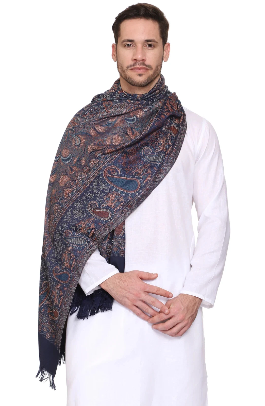 Neck Wrap Woven Poly Wool Blend Shawl Men's Shawl Pashmina Scarf 40"x80" Inch