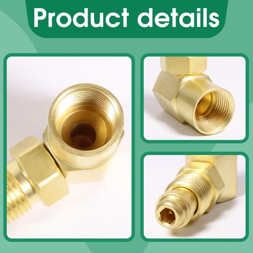 AW-407 / CGA 032 Nut/NIP-032 Body 90' Argon Welder Connector 90 Degrees Elbow... - Picture 4 of 4