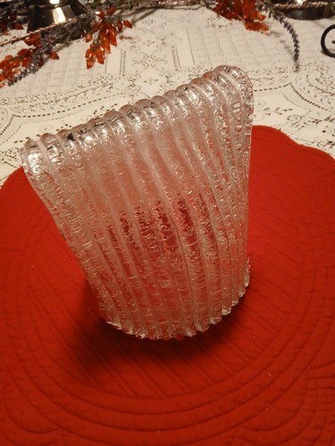 True Vintage Mid-century Modern Clear Art Glass Waterfall Sculpture - Picture 2 of 5