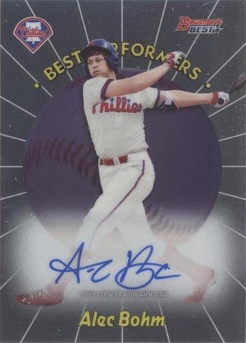 2018 Bowman Chrome Alec Bohm Black Refractor Auto #/75 BGS 9.5/10