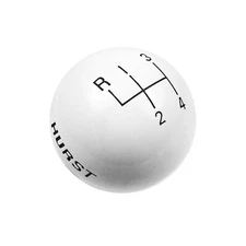 Genuine Hurst Logo 4 Speed White Shifter Ball Knob 3/8-16 NEW OTHER Bulk Pack