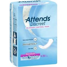 Attends Discreet Bladder Control Pad Moderate Absorbency Female Disposable BG/20