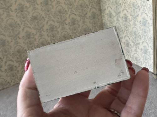 Vintage Artisan Miniature Dollhouse Hand Painted Storybook Cottage Trunk Chest - Picture 9 of 15