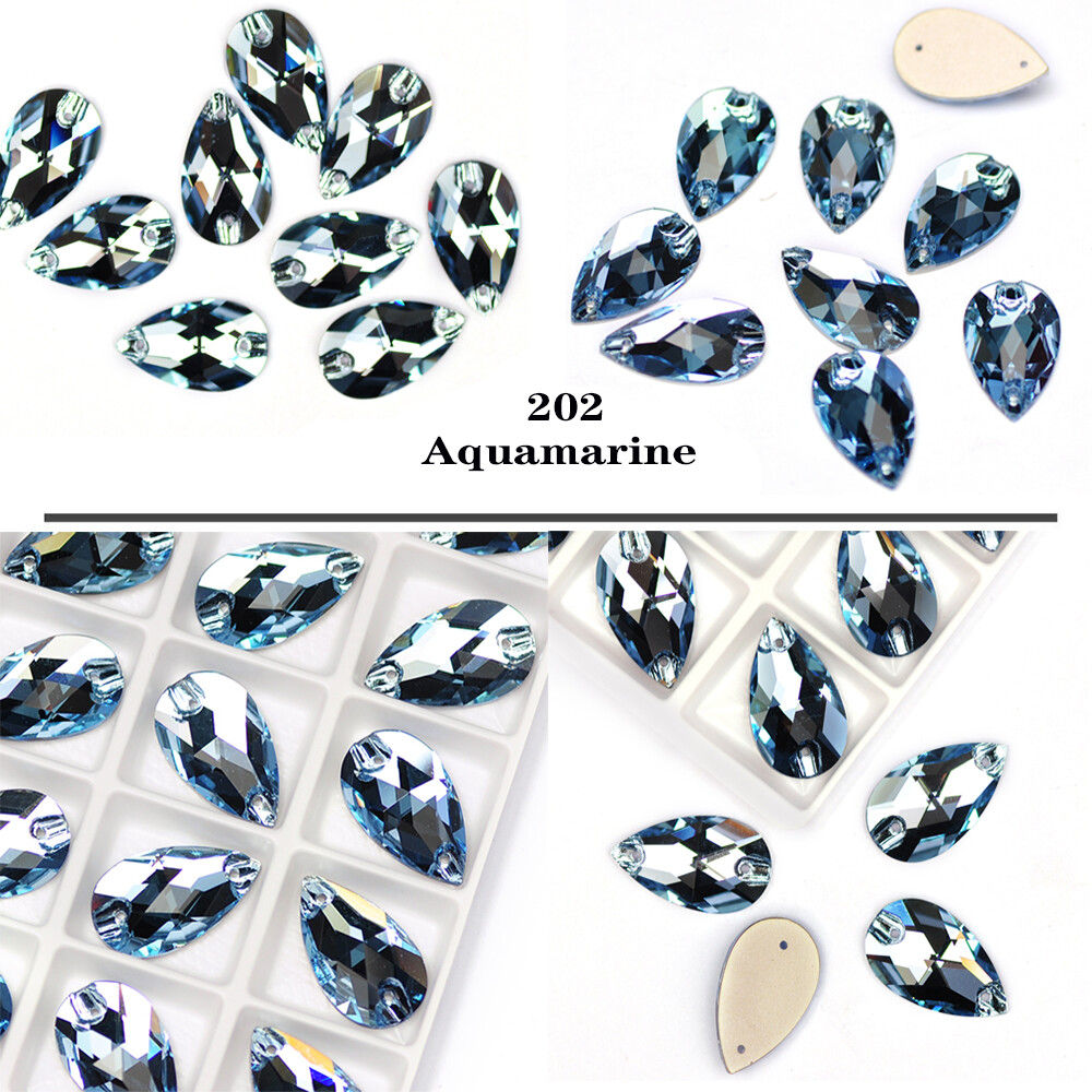 Teardrop Flat Back Stitched Rhinestone for Fabric Jewellery Crystal Sewing Stone