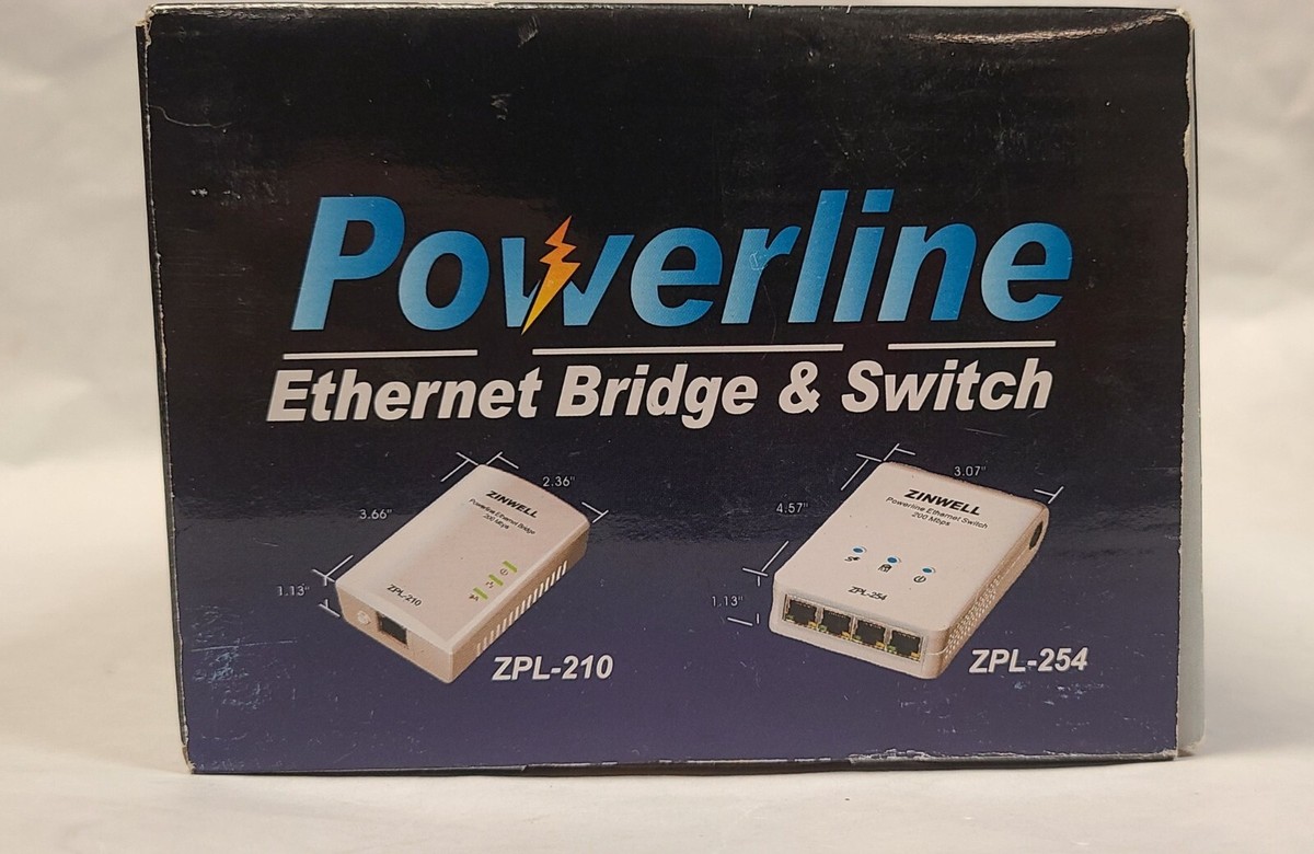 Zinwell Ethernet Bridge & Switch ZPL-210, ZPL-254 Powerline | eBay