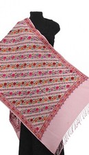 Kashmir Embroidered Flowers ,100 Pure Wool 28"X80" Traditional Ari Embroidery