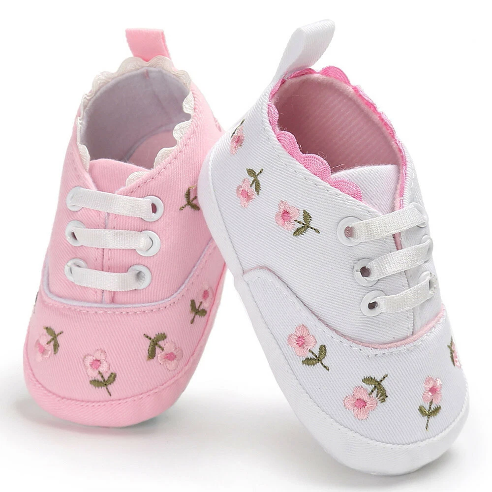 Newborn Baby Girl Walker Soft Anti slip Shoes Trainers Floral