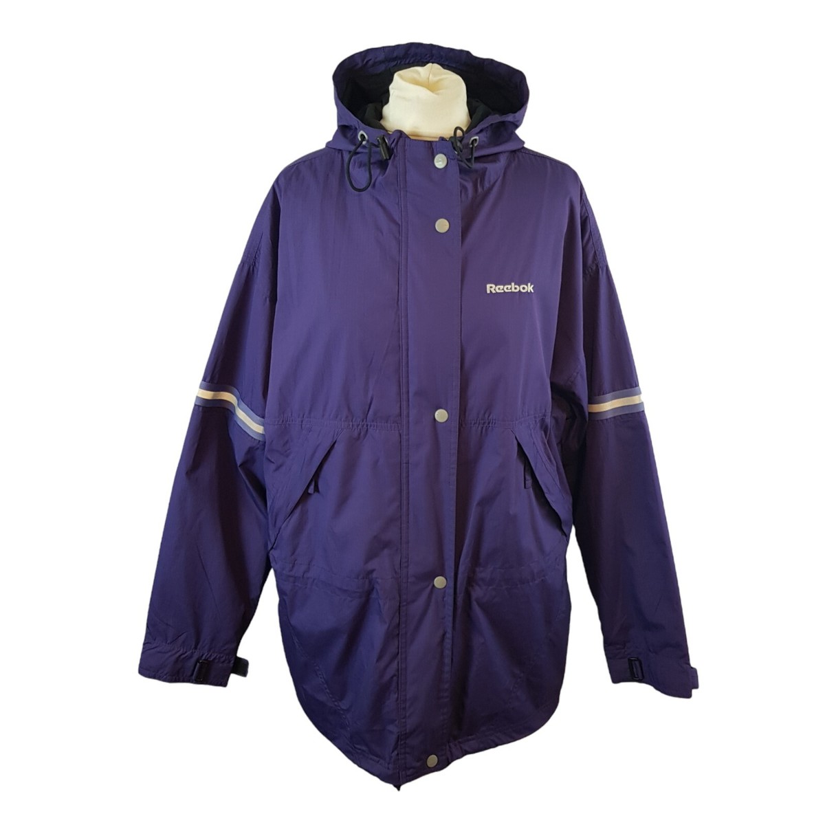 Reebok Womens Lightweight RainJacket Purple Size XL Fold Away Hood