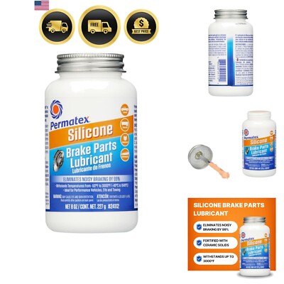 Silicone Brake Lubricant Paste for Metal Plastic Rubber 8oz