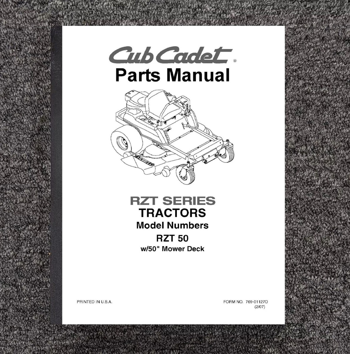 Zero Turn Service Parts Manual RZT SERIES RZT 50 with 50