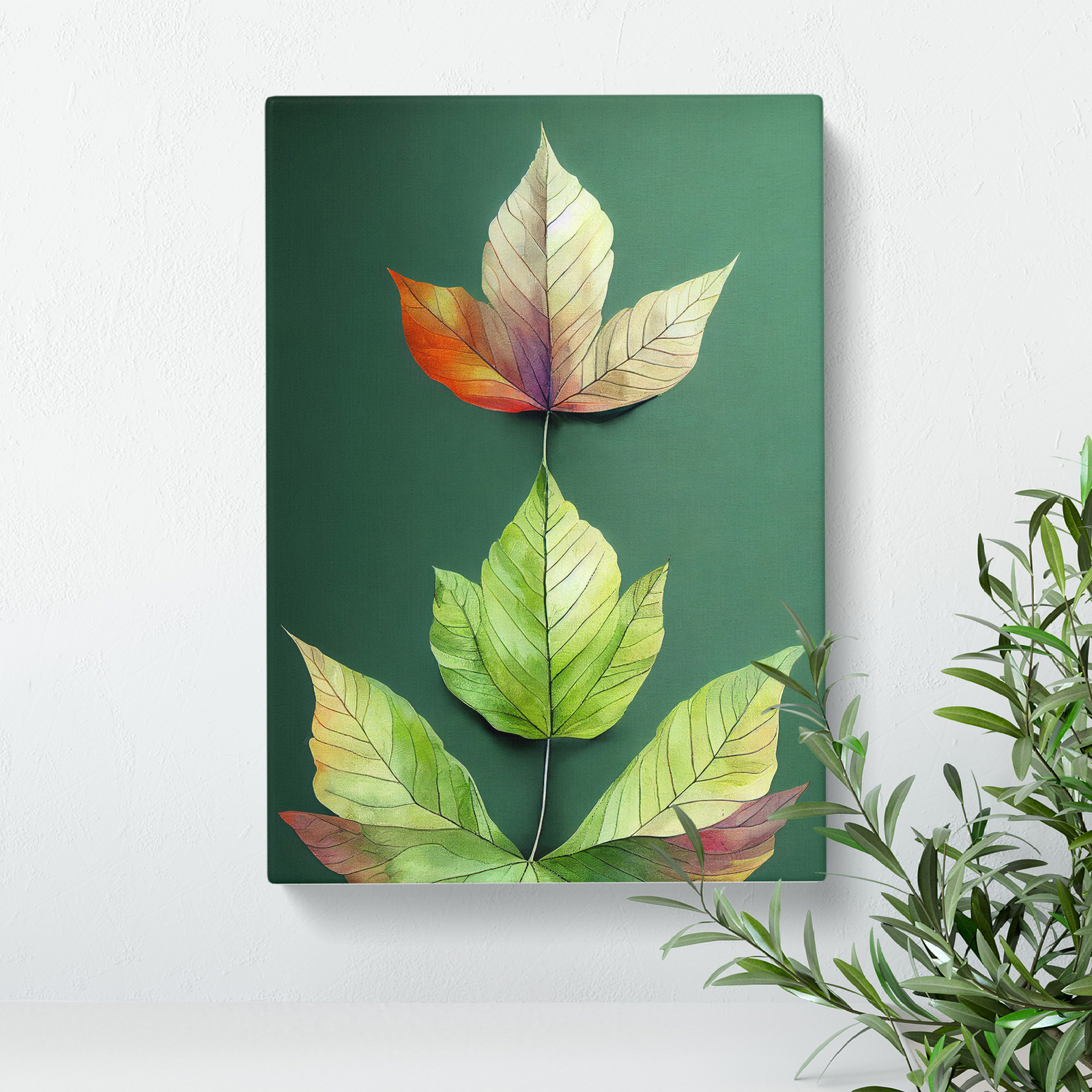 The Creative Leaves Canvas Wall Art Print Framed Picture Home Decor Living Room