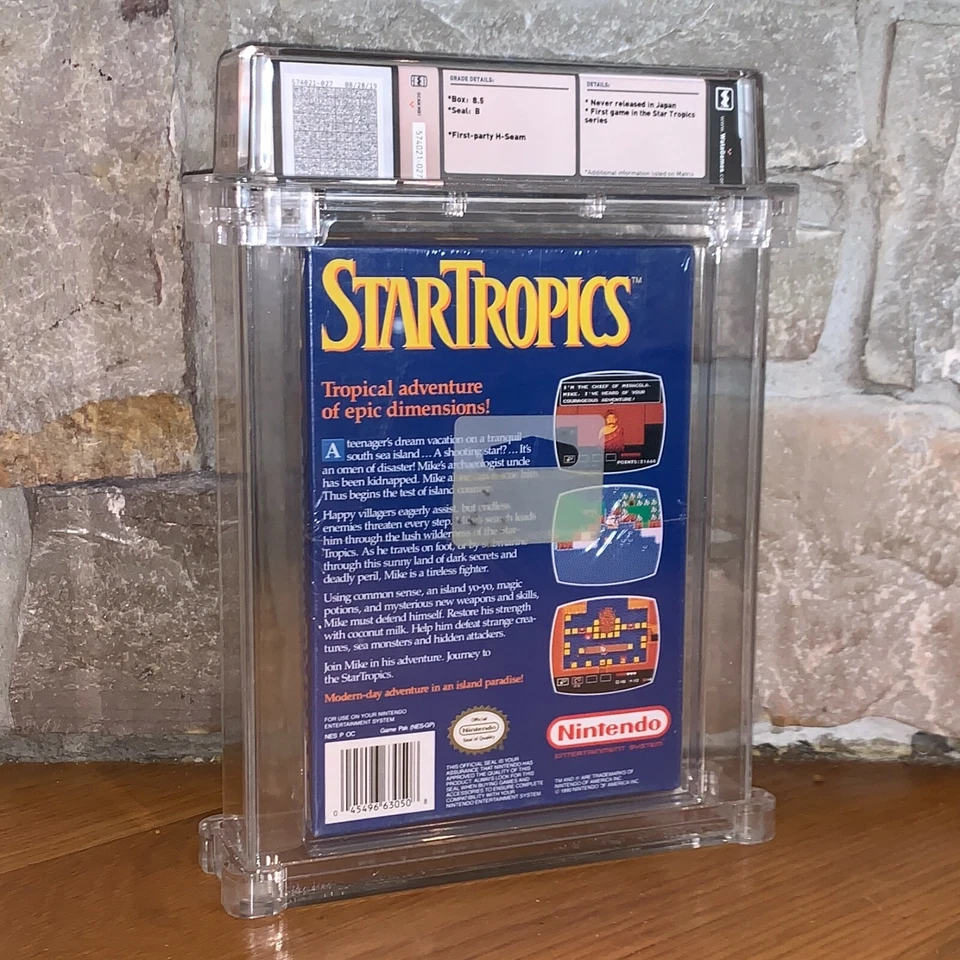 Brand New NES Star Tropics 1990 Factory Sealed WATA 8.5 Graded Game H-Seam - Image 3 of 4