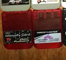 2x Sony Playstation PS1 PSX RED Memory Card - NOT OEM : interact/thrustmaster