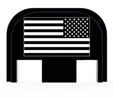 Rear Slide Back Plate Cover for Glock - USA Battle Flag, Aircraft Aluminum
