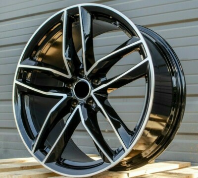 19'' Wheels For Audi A4 A5 S5 Q5 Black Machined Face 19X8.5 5X112 +35 RIMS Set 4