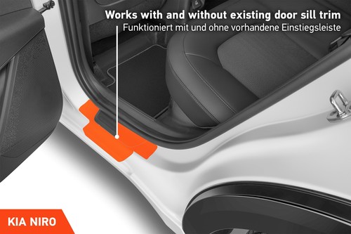 Voiture Seuils de Porte Film Protecteur pour Kia Niro 2 (II) SG2 Optique Carbone - Foto 3 di 6