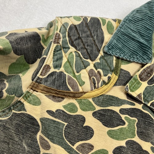 Saf-T-Bak Men's Size XL Duck Camo Shooting Chore Barn Coat Corduroy Green Collar - Picture 7 of 11