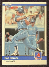 Bob Horner 1984 MLB Atlanta Braves Third Baseman Baseball Card Fleer #181