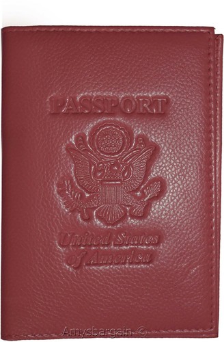 passport case new leather passport cover red wallet credit card case ID holder - Picture 4 of 12
