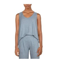 Natural Reflections Women's Rib-Knit Lounge Set  Racerback Crop Pants  L