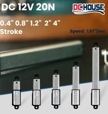 DC HOUSE 12V Mini Electric Linear Actuator 0.4"-4" Stroke Force 4.5 lbs 1.97"/se
