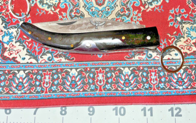 9 IN GENUINE NAVAJA RING PULL D2 Steel POCKET KNIFE BULL HORN Okapi, FREE SHIP!