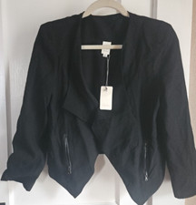NWT Flawless lined blazer zipper pockets shawl light weight women Sz Small