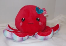 Hug Fun Plush Valentine Easter Octopus Red Multicolor Tentacles 11" sparkle blue