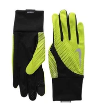 $81 Nike Men Black Yellow Dri-Fit Touchscreen Tailwind Athletic Gloves Size S