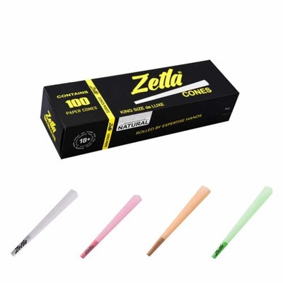 100 Zetla Pre Rolled Cones King Size Deluxe Vorgerollten Hülsen