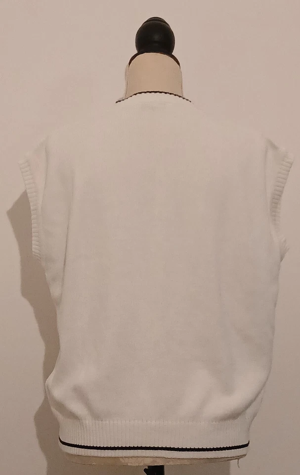 BURLINGTON HERREN PULLUNDER STRICK GR. S/M WOLLWEISS 100% COTTON UNGETRAGEN - Bild 4 von 4