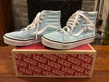 Vans Sk8-Hi Zip Aquatic/True White Lt Blue Hi Top Kids Sz 2 With Original Box