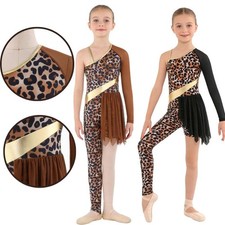 Kids Girls Costume Gymnastics Jumpsuit Stage Leotard Cosplay Bodysuit Dance